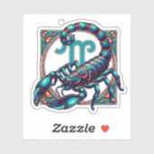 Horoskop Sign Scorpio | Blaue Skorpion Aufkleber (Blatt)
