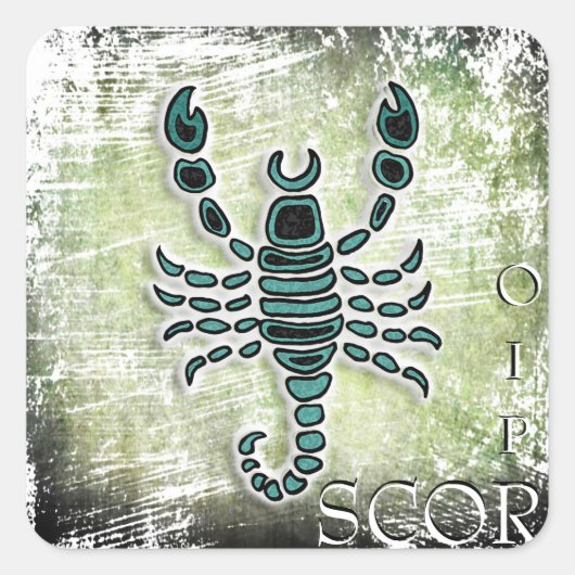 Horoskop Sign Scorpio Quadratischer Aufkleber (Vorderseite)