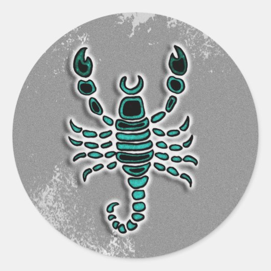 Horoskop Sign Scorpio Runder Aufkleber (Vorderseite)