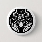 Horoskop Sign Taurus Bull Symbol Button (Vorderseite)