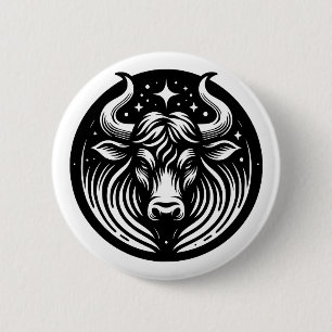 Horoskop Sign Taurus Bull Symbol Button