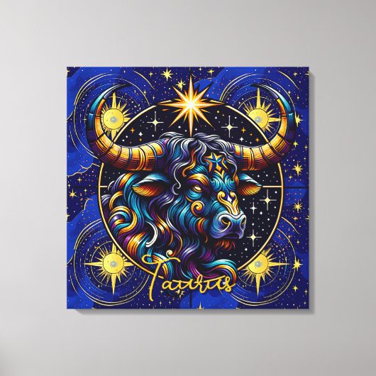 Horoskop Signatur Taurus Zodiac Astrologie Leinwanddruck (Vorderseite)