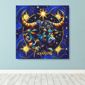 Horoskop Signatur Taurus Zodiac Astrologie Leinwanddruck (Insitu (Holzboden))