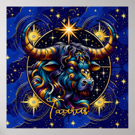 Horoskop Signatur Taurus Zodiac Astrologie Poster