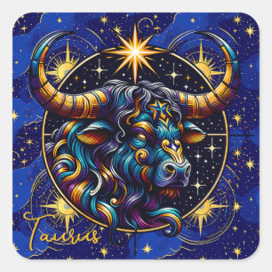 Horoskop Signatur Taurus Zodiac Astrologie Quadratischer Aufkleber