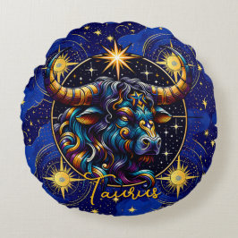 Horoskop Signatur Taurus Zodiac Astrologie Rundes Kissen
