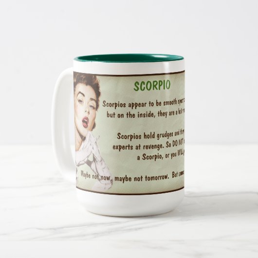 Horoskop: SKORPION (bewertetes G) Zweifarbige Tasse (Vorderseite Links)