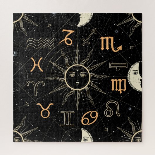 Horoskop, Sternzeichen, Vintag. Puzzle (Vertikal)