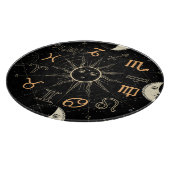Horoskop, Sternzeichen, Vintag. Schneidebrett (Ecke)