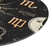 Horoskop, Sternzeichen, Vintag. Schneidebrett (Ecke)