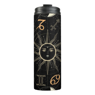Horoskop, Sternzeichen, Vintag. Thermosbecher