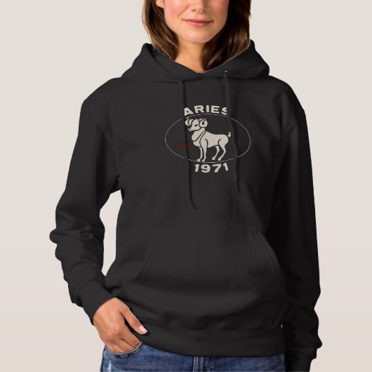 Horoskop-Sternzeichen Widder Aries 1971 Hoodie (Vorderseite)