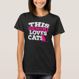 Horoskop Sternzeichen Zwillinge liebt Katzen T-Shirt