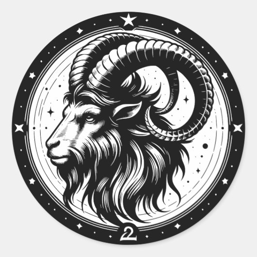 Horoskop-Symbol für Ziegenziege Runder Aufkleber (Vorderseite)
