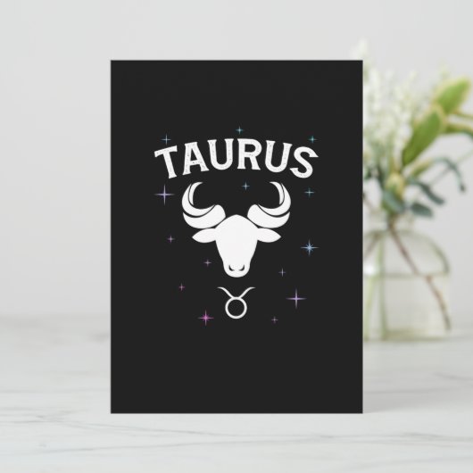 Horoskop Taurus Symbol Zodiac Zeichenkostume Einladung (Stehend Vorderseite)