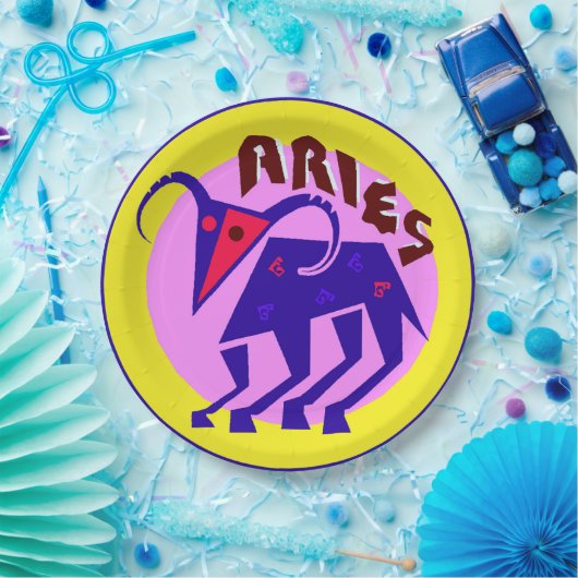 Horoskop-Tierkreis-Zeichen-Widder, Pappteller (Party)