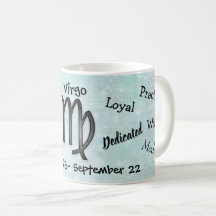 Horoskop Virgo Zeichenzüge Schwarz und Weiß