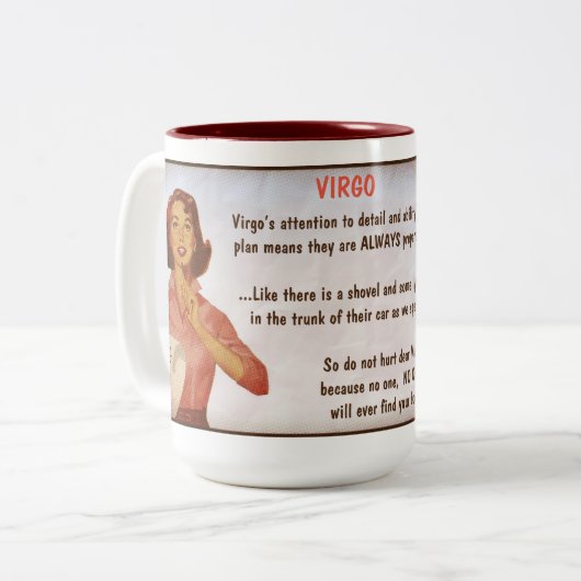 Horoskop: VIRGO Zweifarbige Tasse (Vorderseite Links)