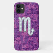 Horoskop-Zeichen auf rosa digitale Camouflage Case-Mate iPhone Hülle (Rückseite)