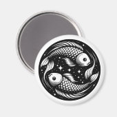 Horoskop-Zeichen Fische Karpfen Schwimmsymbol Magnet (Vorderseite/Rückseite)