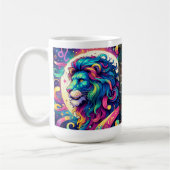 Horoskop-Zeichen Leo info | Farbenfrohe Löwenkunst Kaffeetasse (Links)