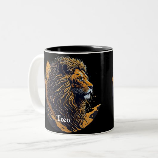 Horoskop-Zeichen Leo Zweifarbige Tasse (Vorderseite Links)