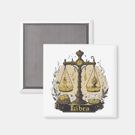 Horoskop-Zeichen Libra Magnet (Vorderseite/Rückseite)