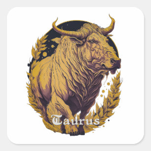 Horoskop-Zeichen Taurus Quadratischer Aufkleber