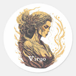 Horoskop-Zeichen Virgo Runder Aufkleber