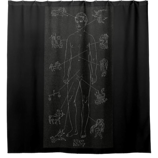 Horoskop, Zodiac, Astrologie, Sterne, Fische Duschvorhang (Vorderseite)