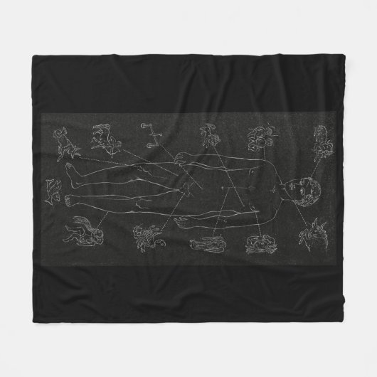Horoskop, Zodiac, Astrologie, Sterne, Fische Fleecedecke (Vorderseite (Horizontal))