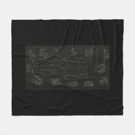 Horoskop, Zodiac, Astrologie, Sterne, schwarze Fis Fleecedecke (Vorderseite (Horizontal))