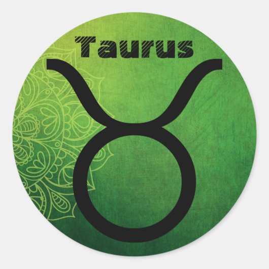 Horoskop Zodiac Astrologisches Zeichen Taurus Stic Runder Aufkleber (Vorderseite)