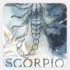 Horoskop zodiac-Blume Planeten Quadratischer Aufkleber