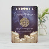 Horoskop Zodiac Sign Mystical Birthday Einladung (Stehend Vorderseite)