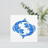 Horoskop Zodiac Sign Pisces Feiertagskarte (Stehend Vorderseite)