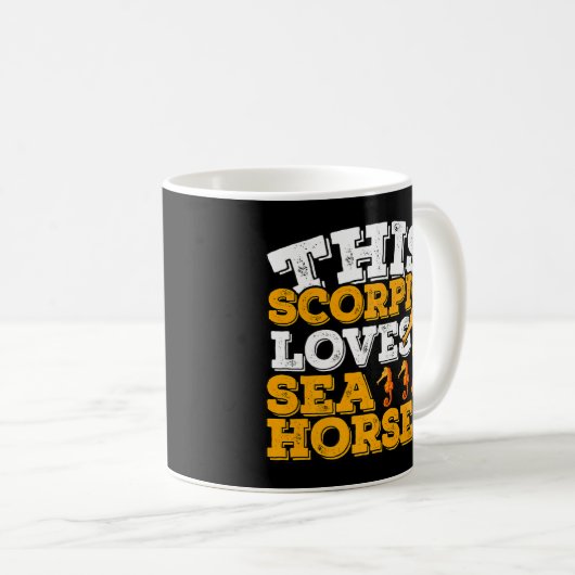 Horoskop Zodiac Sign Skorpio Lieben Seepferde Kaffeetasse (VorderseiteRechts)