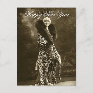 Horrendous Hat and Coat New Year Feiertagspostkarte