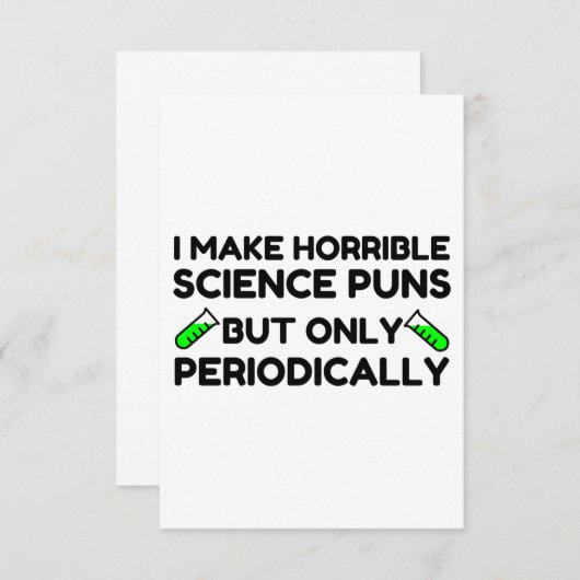 HORRIBARE WISSENSCHAFTSPUNKTE PERIODISCH DANKESKARTE (Vorne/Hinten)