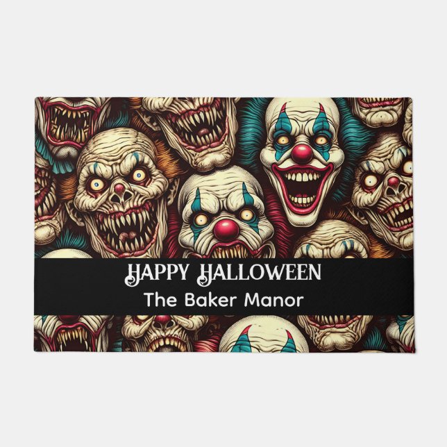 Horriende Clowns Halloween Fußmatte (Vorderseite)