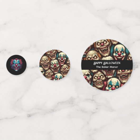 Horriende Clowns Halloween Konfetti (Rückseiten)