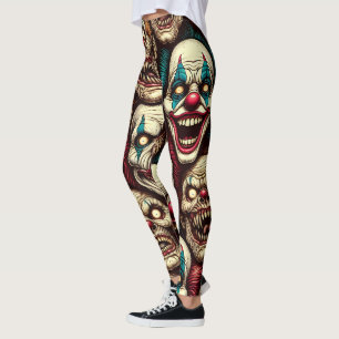 Horriende Clowns Halloween Leggings