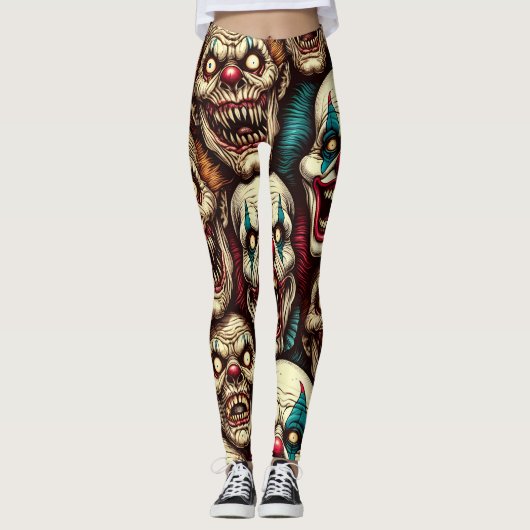 Horriende Clowns Halloween Leggings (Vorderseite)