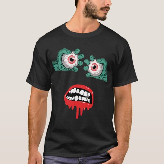Horrific Zombie Hands mit schmelzendem Lipstick T-Shirt (Vorderseite)