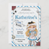 Horror Alice im Wunderland Einladung zum Geburtsta (Vorderseite)