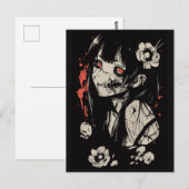 Horror-Anime-Mädchen Postkarte (Vorne/Hinten)