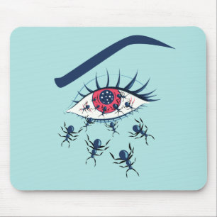 Horror Art Creepy Crawling Insekten Augen Mousepad
