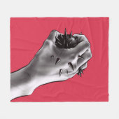 Horror Art Stabbed Fist Gothic Fleecedecke (Vorderseite (Horizontal))