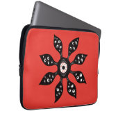 Horror Augen Blume Creepy Macabre Red Black Laptopschutzhülle (Vorne Rechts)