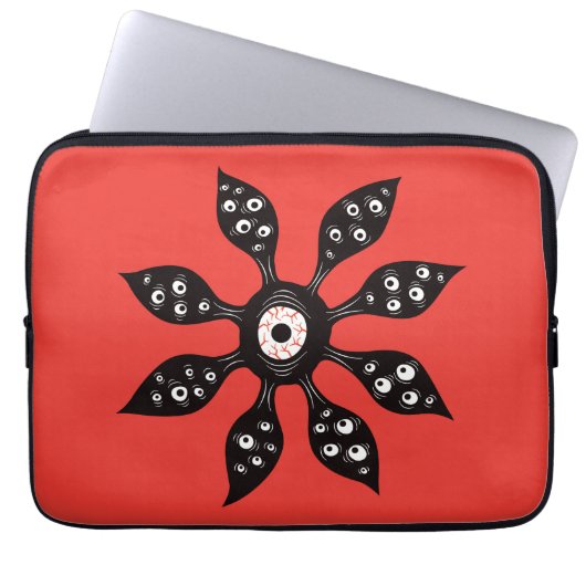 Horror Augen Blume Creepy Macabre Red Black Laptopschutzhülle (Vorderseite)